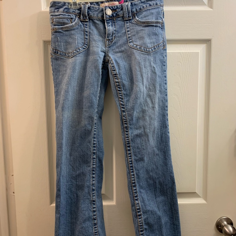 Aero boot cut med wash jeans size 3/4 short guc # C61